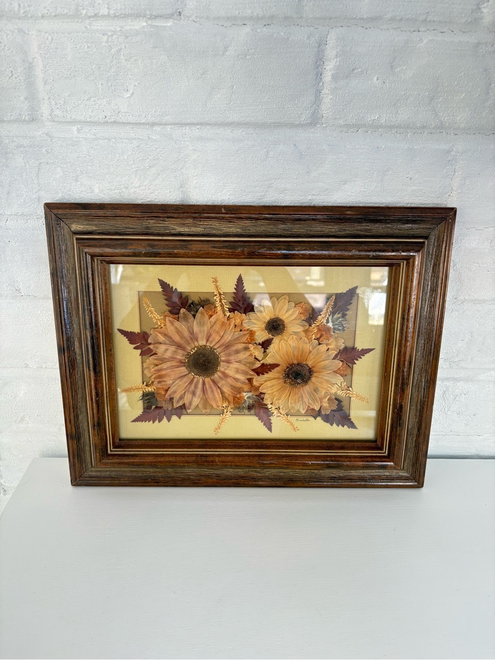 Dried Flowers by Elisabeth Framed Wall Art Rustic Brown Frame Canadian Made